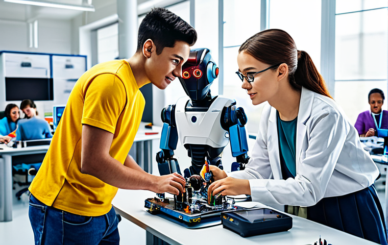 터닝메카드 에피소드 별 숨겨진 의미 - **
"A group of fully clothed, diverse young friends working together on a project in a brightly lit...