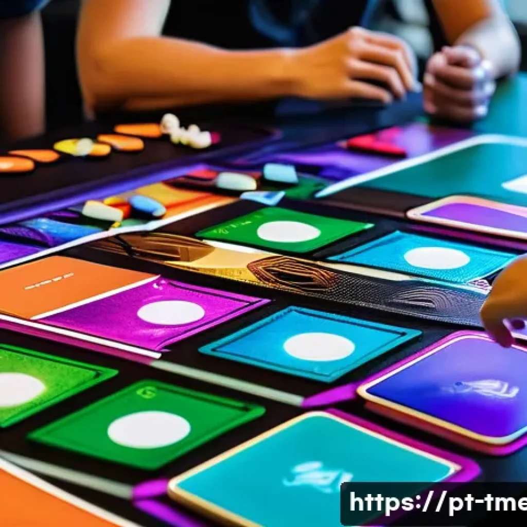 터닝메카드 보드게임 변형 소개 - A dynamic and futuristic board game setup featuring customizable Turning Mecard pieces with vibrant ...