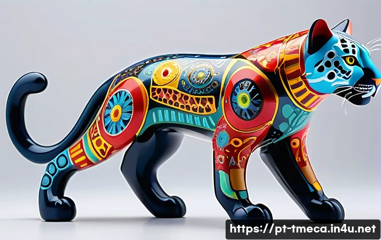 터닝메카드 지역별 인기 메카니멀 - A vibrant MechaNimal toy inspired by Latin American wildlife, featuring a colorful jaguar design wit...